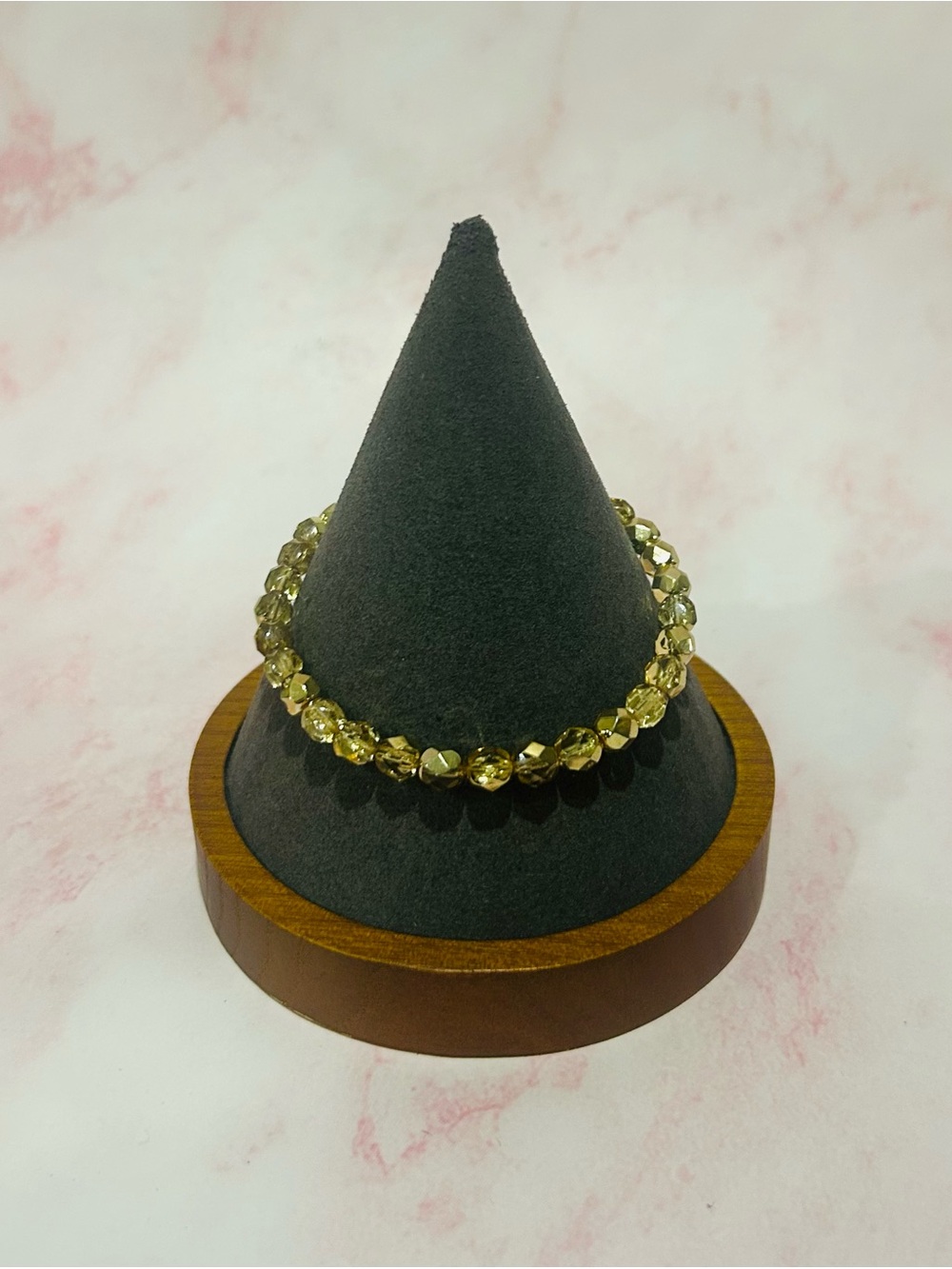 Faceted Yellow Crystal Stretch Bracelet